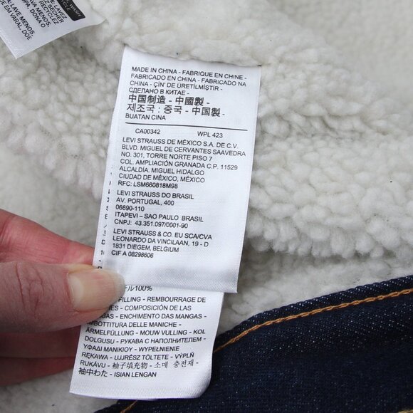 🧥 Levi’s Men’s Sherpa Trucker Jacket 👖 PC9-16365-0075 | Denim Lined Size Small - Picture 7 of 15